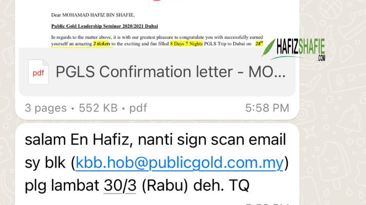 Email Comfirmation Dubai PGLS